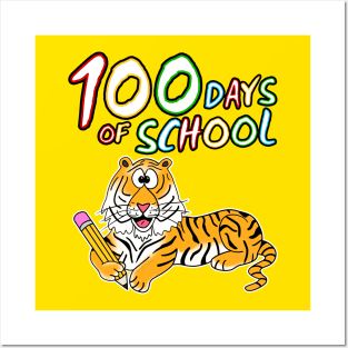 100 Days Of School Tiger Kindergarten Teacher 2022 Posters and Art